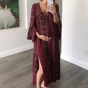 Lili Bohemian Print Flowy Slit Maxi Dress